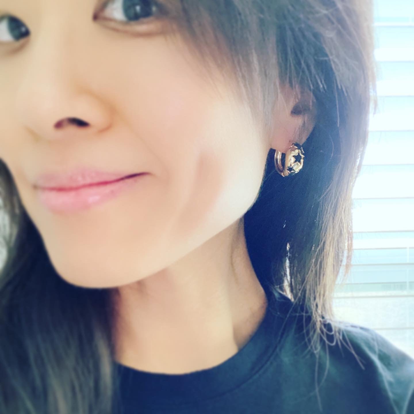 Star Dome Hoop Earrings