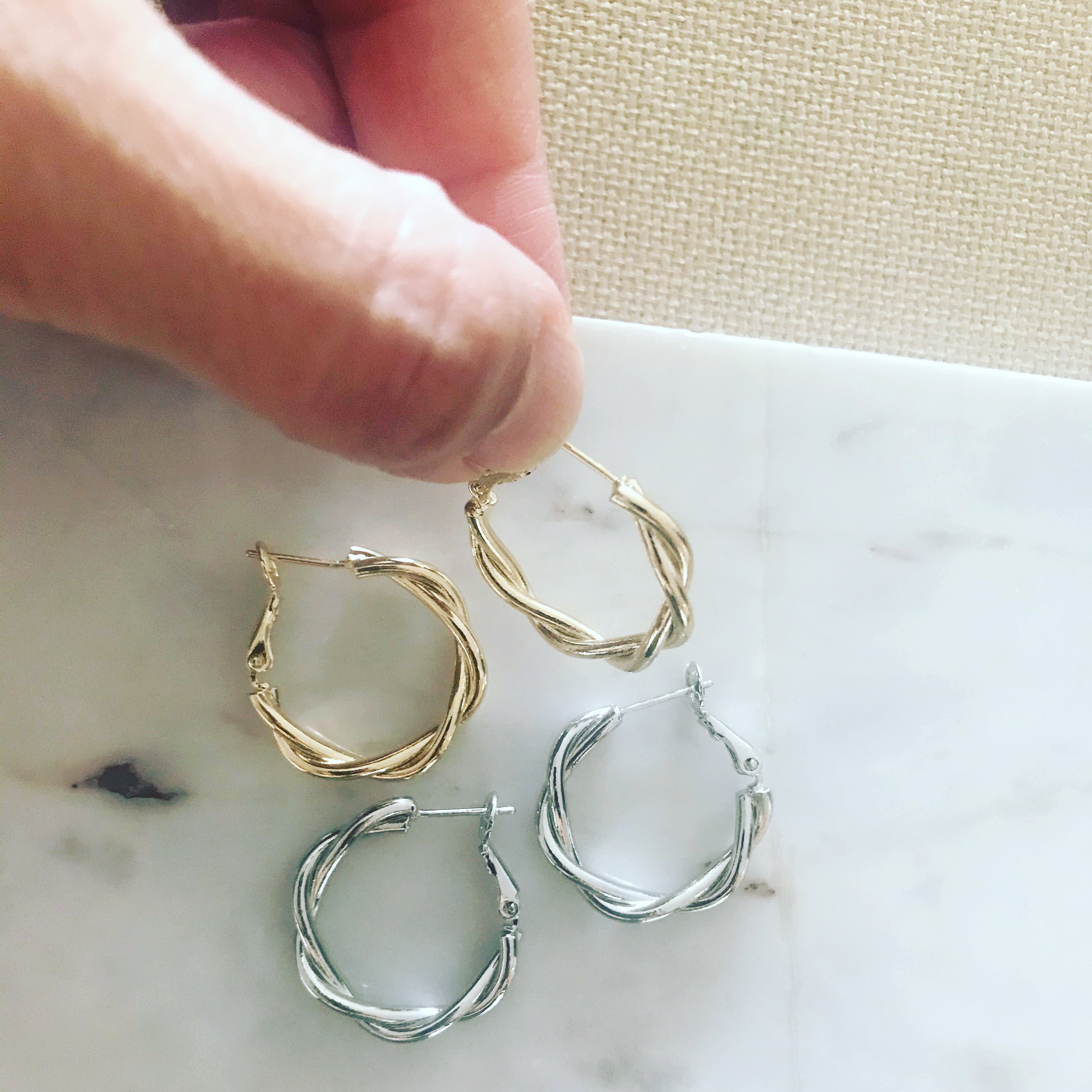 Mini Twist Hoop Earrings