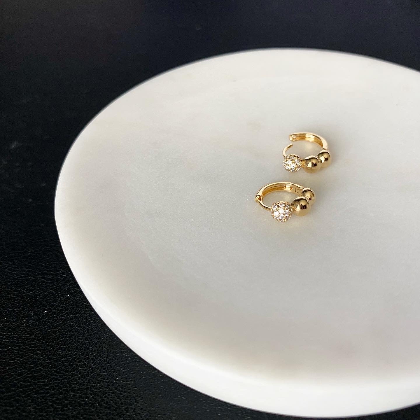 Huggie Hoop Earrings: Dotty Pavé Earrings