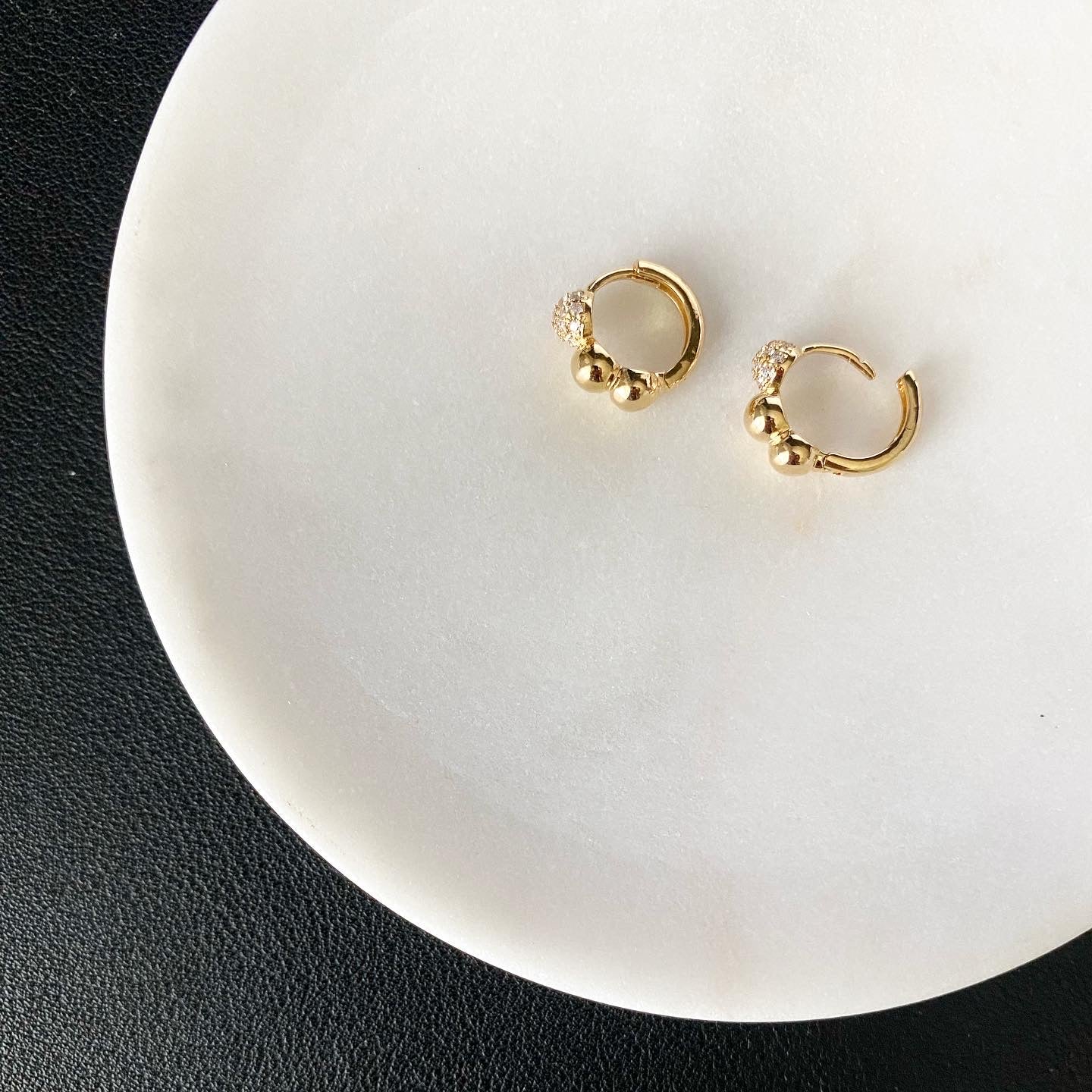 Huggie Hoop Earrings: Dotty Pavé Earrings