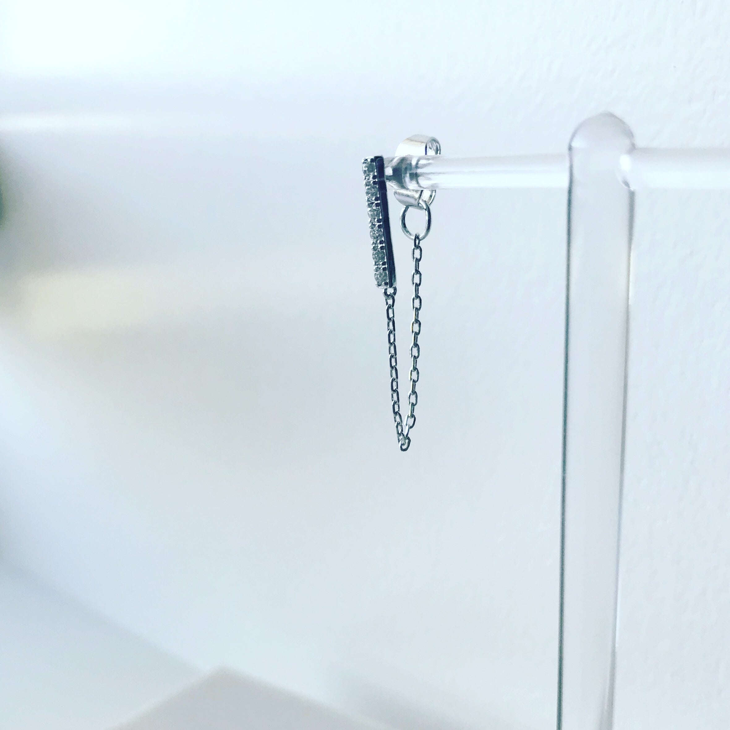 Bling Bar Chain Connection Earrings