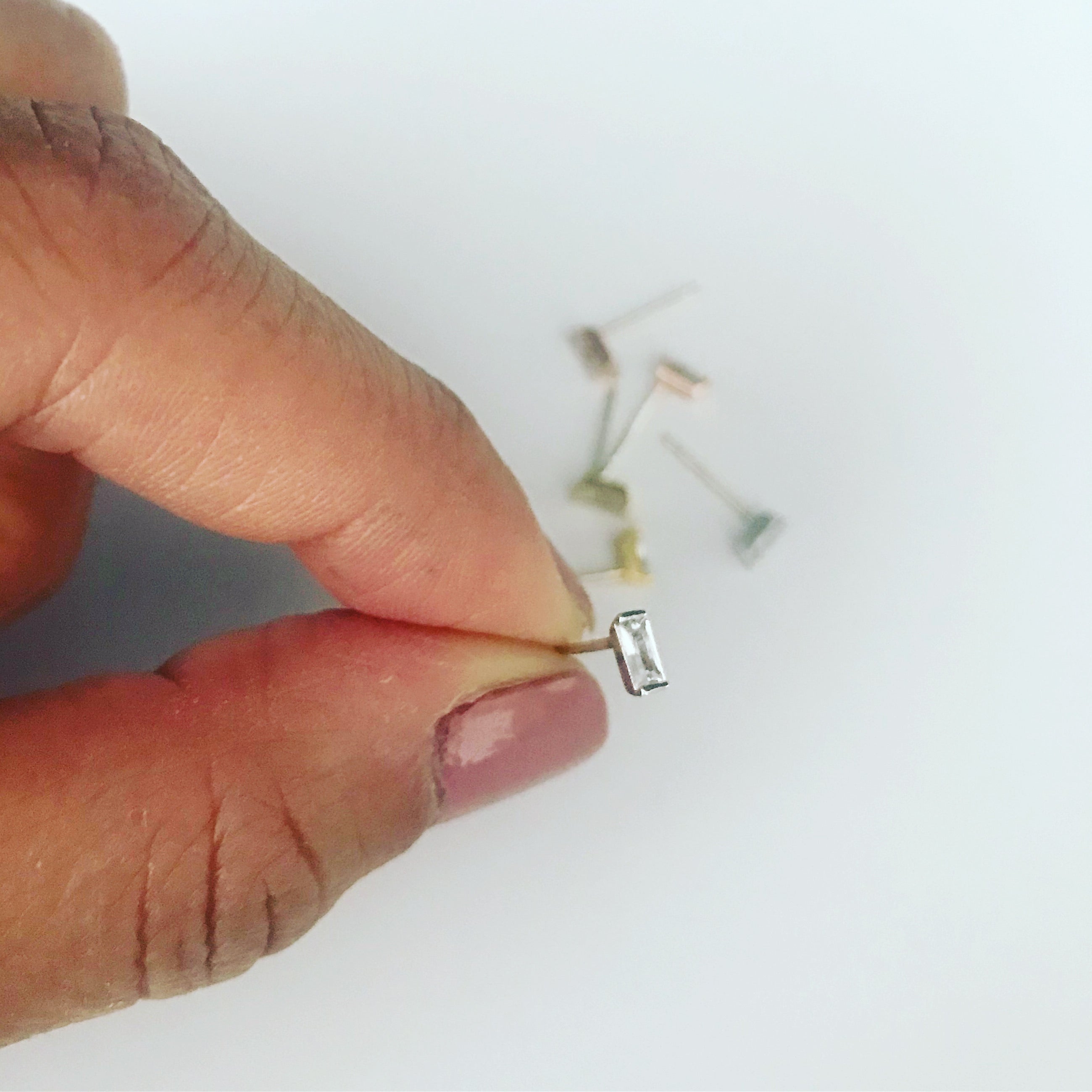 Baguette Cubic Solo Earrings