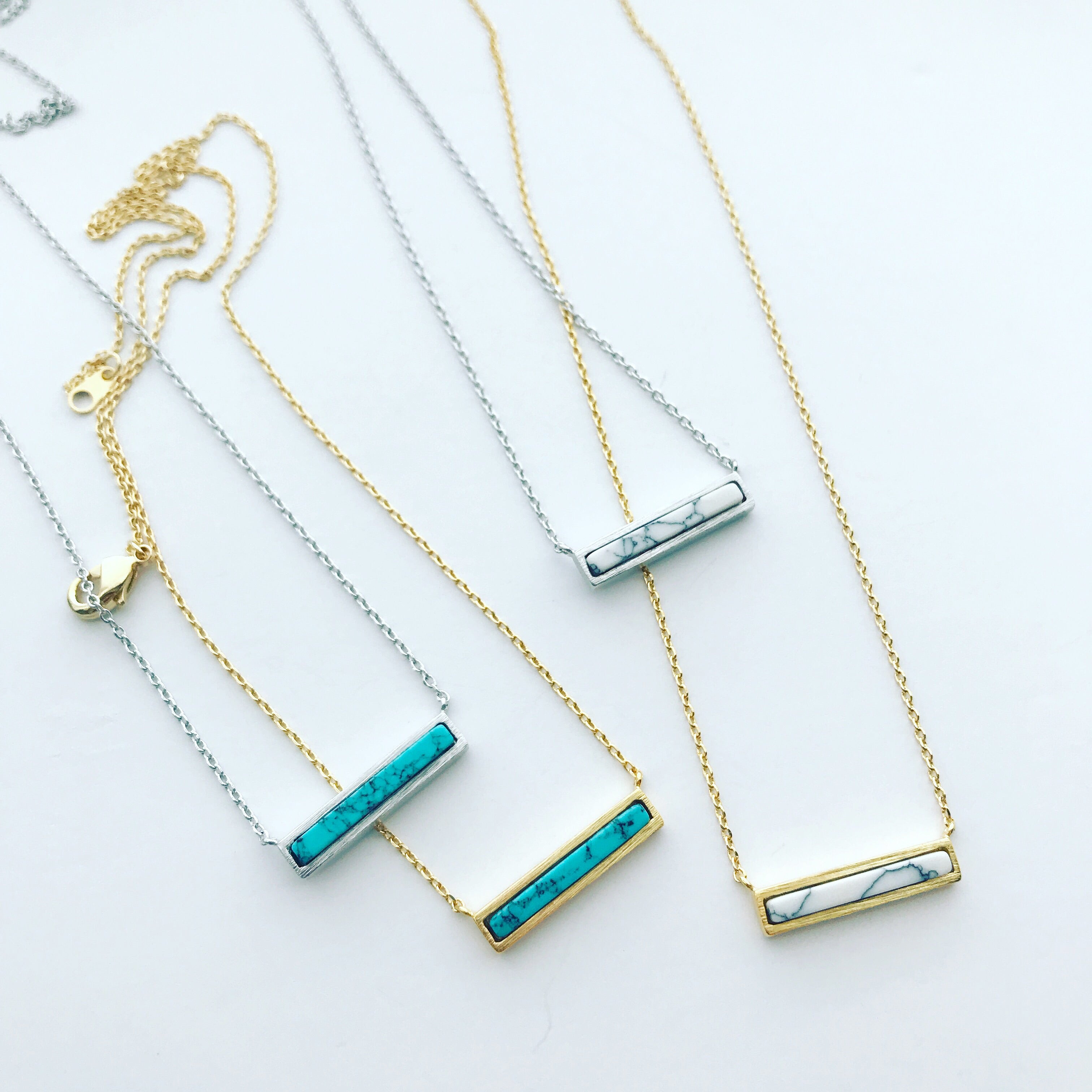 Bar Gemstone Necklace