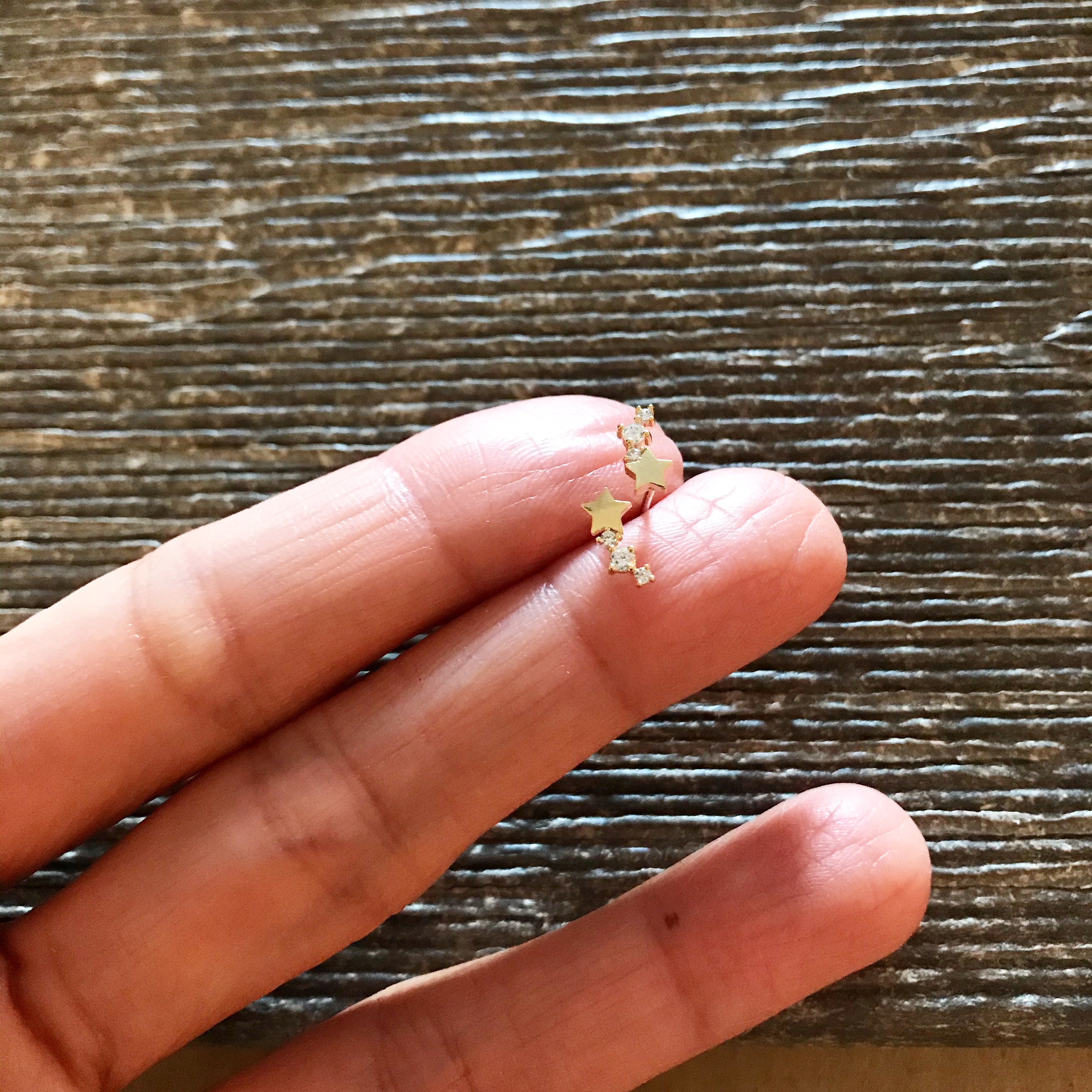 Falling Star Teeny Earrings