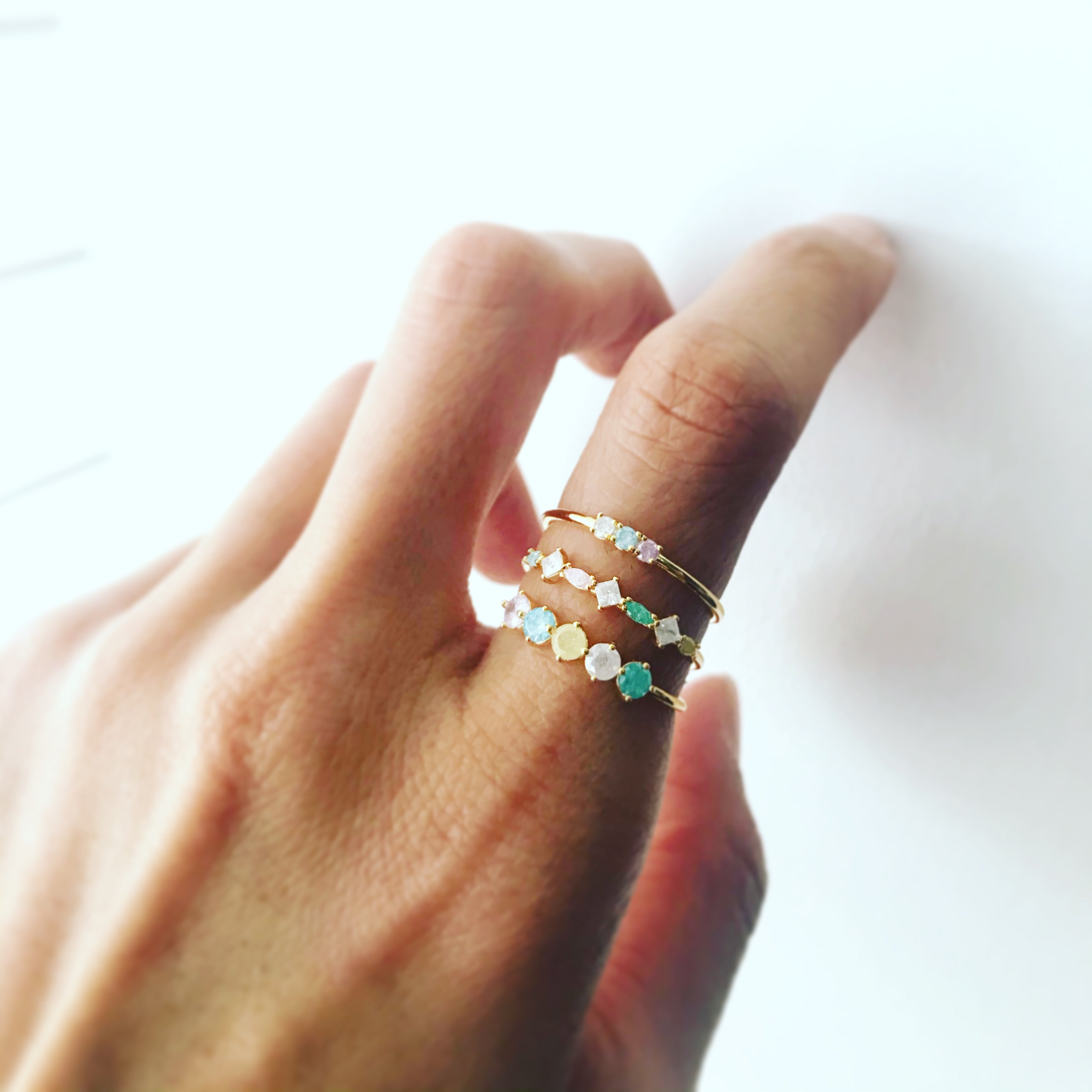 Zirconia (CZ): Five Round Ring