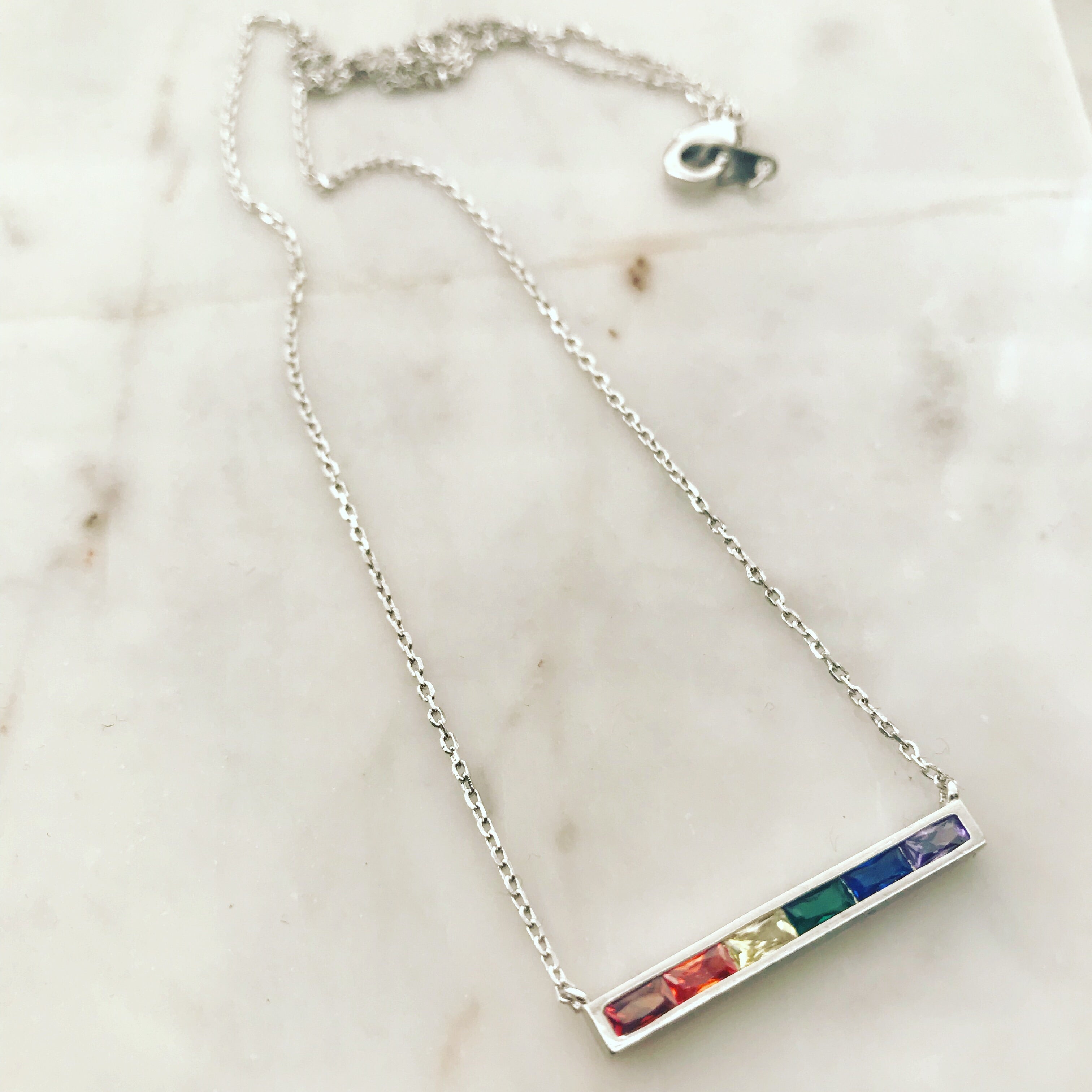 Rainbow Bar Necklace