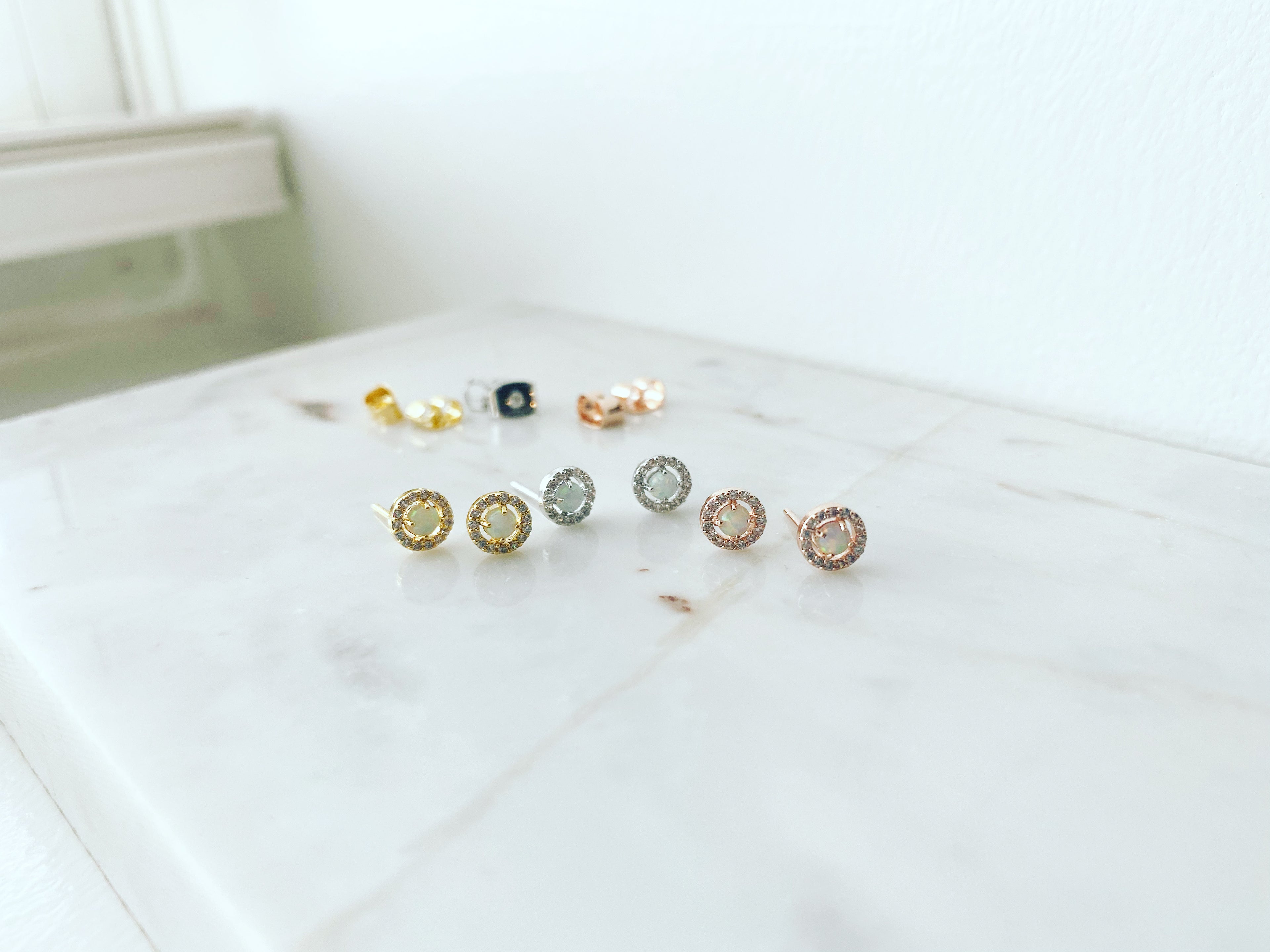 Micro Pavé Opal Earrings