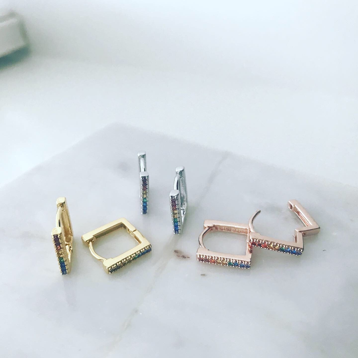 Square Huggie Earrings