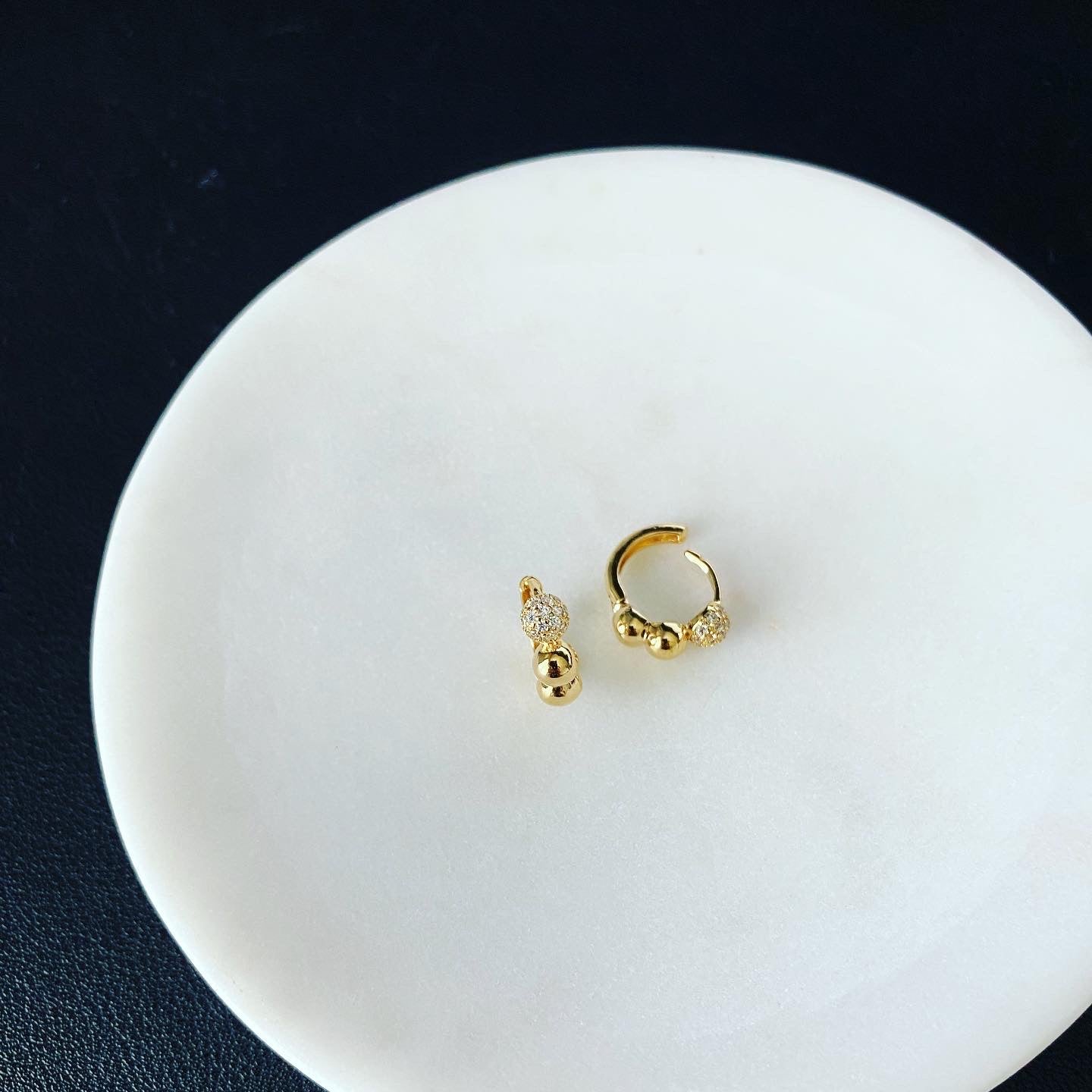 Huggie Hoop Earrings: Dotty Pavé Earrings