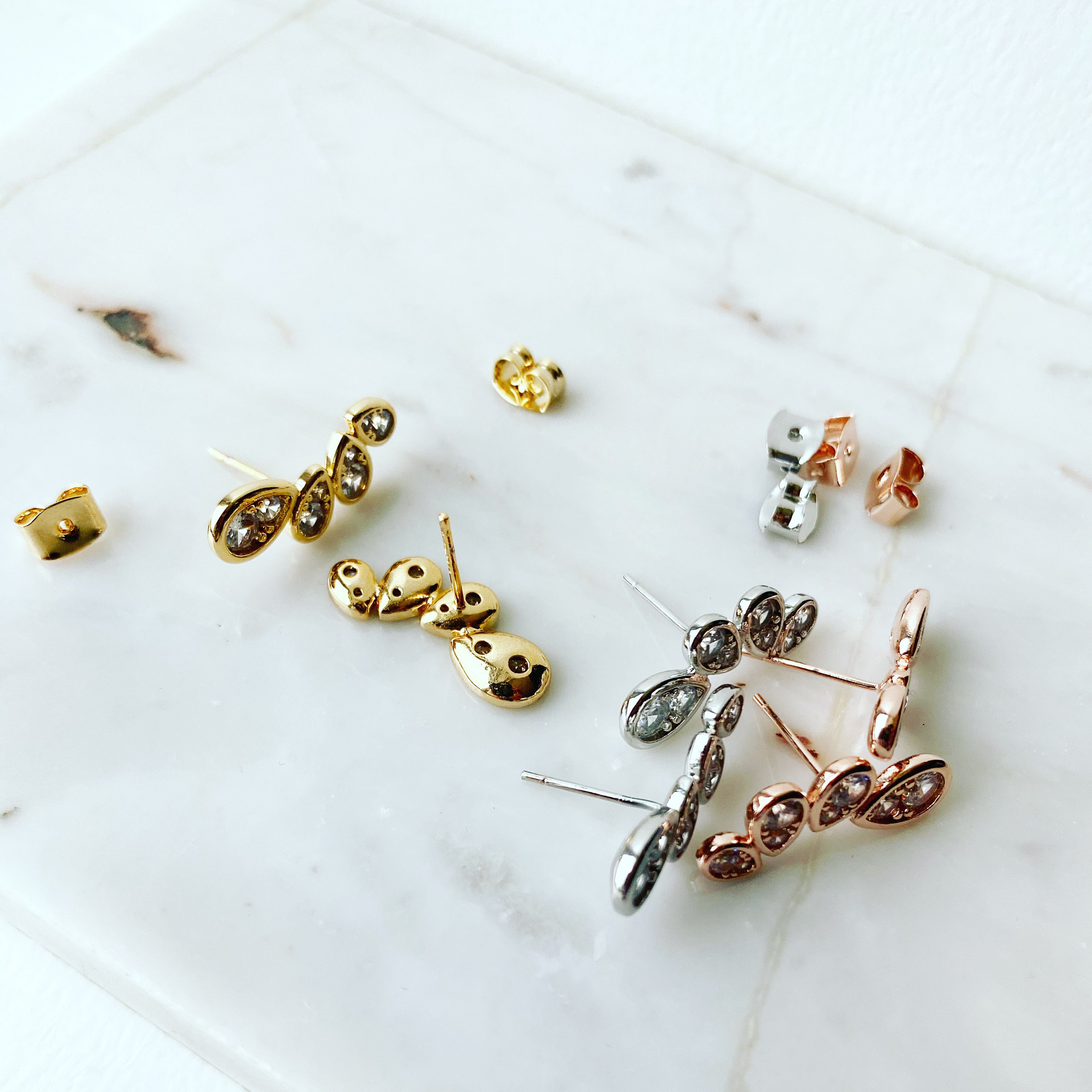 Teardrop Fan Climber Earrings