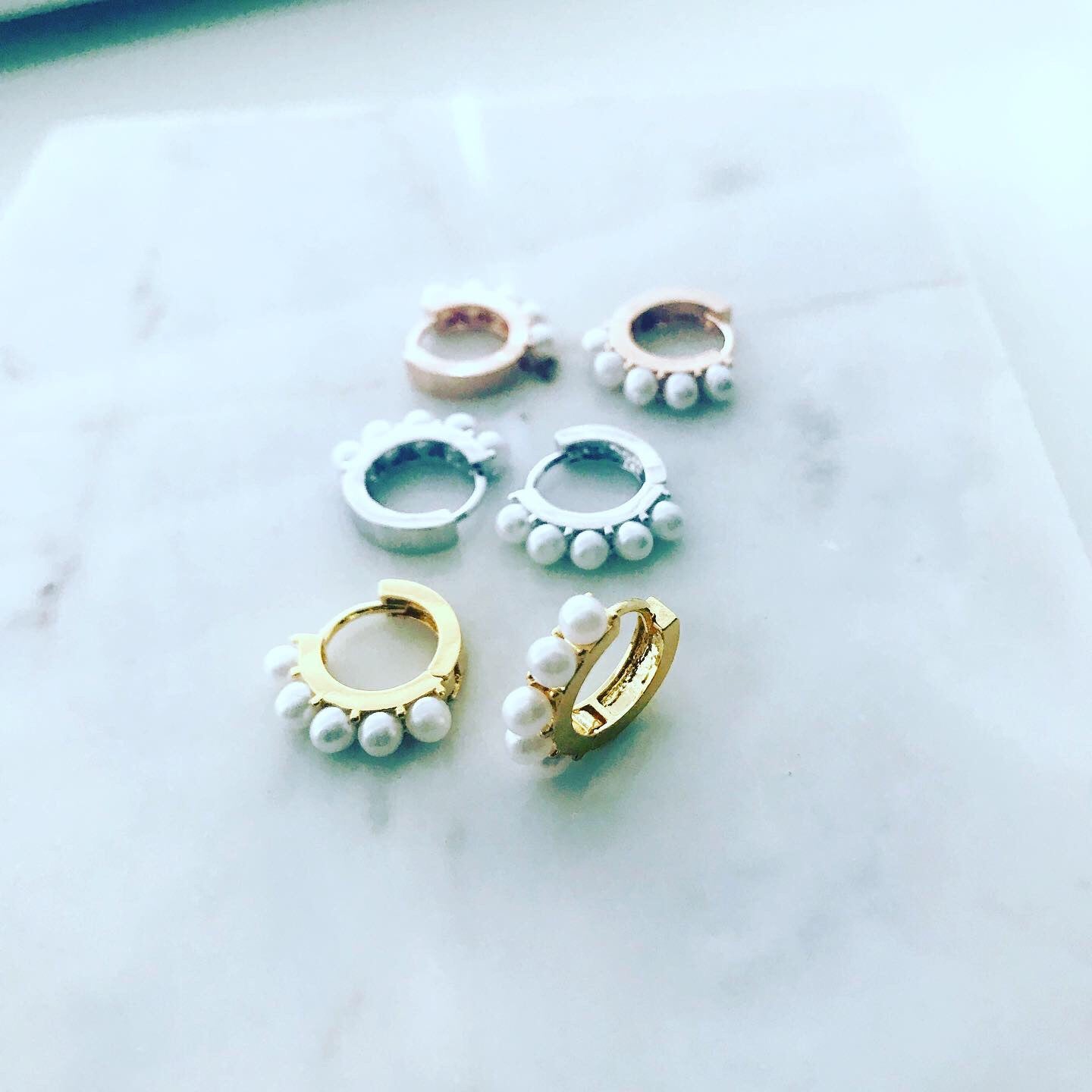 Pearl Huggie Earrings