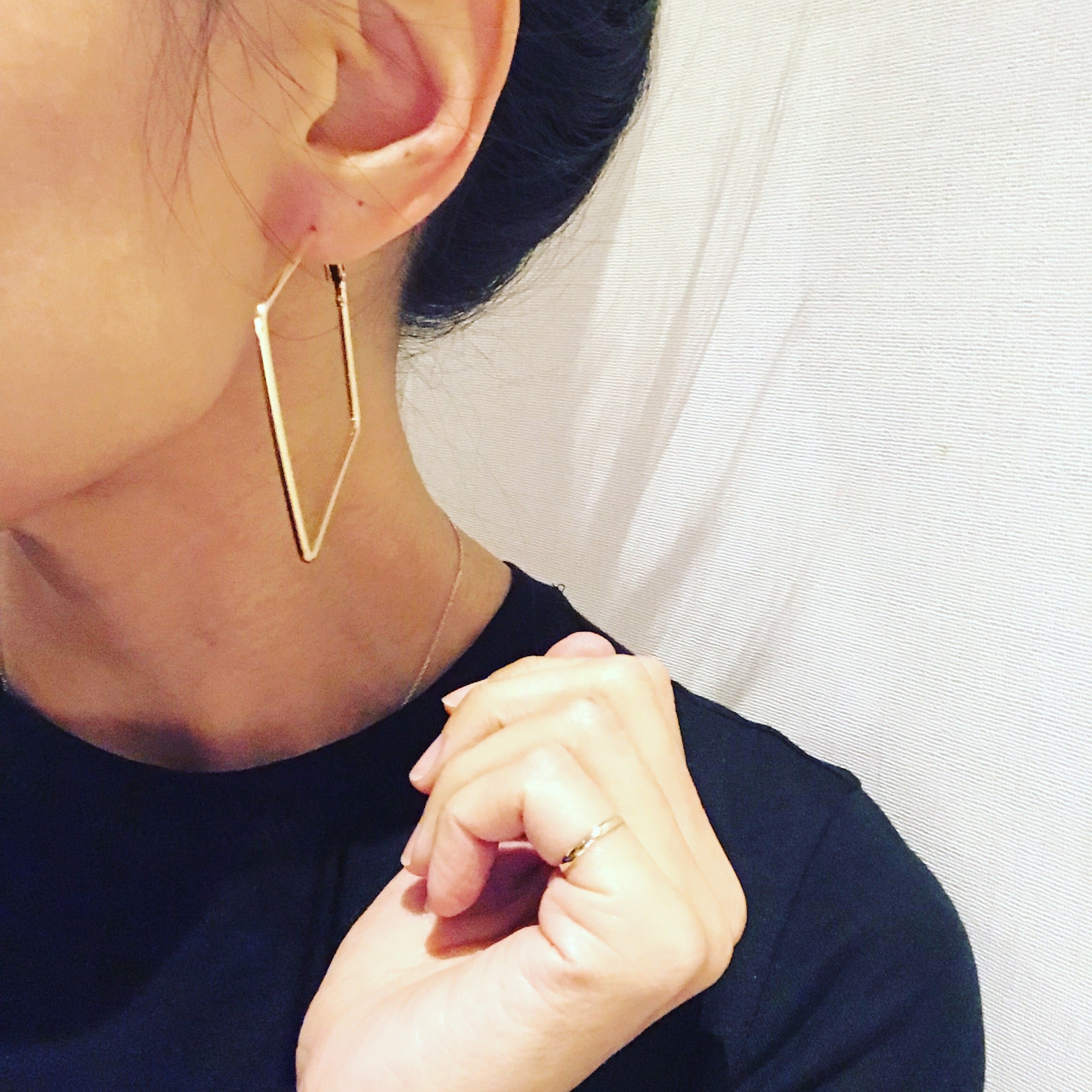 Square Boss Hoop Earrings