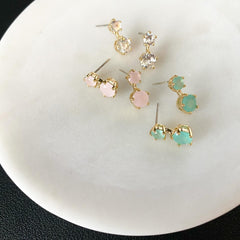 Cubic CZ Twin Earrings