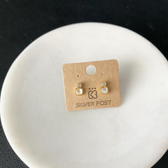 CZ Dot Square (MOP) Earrings