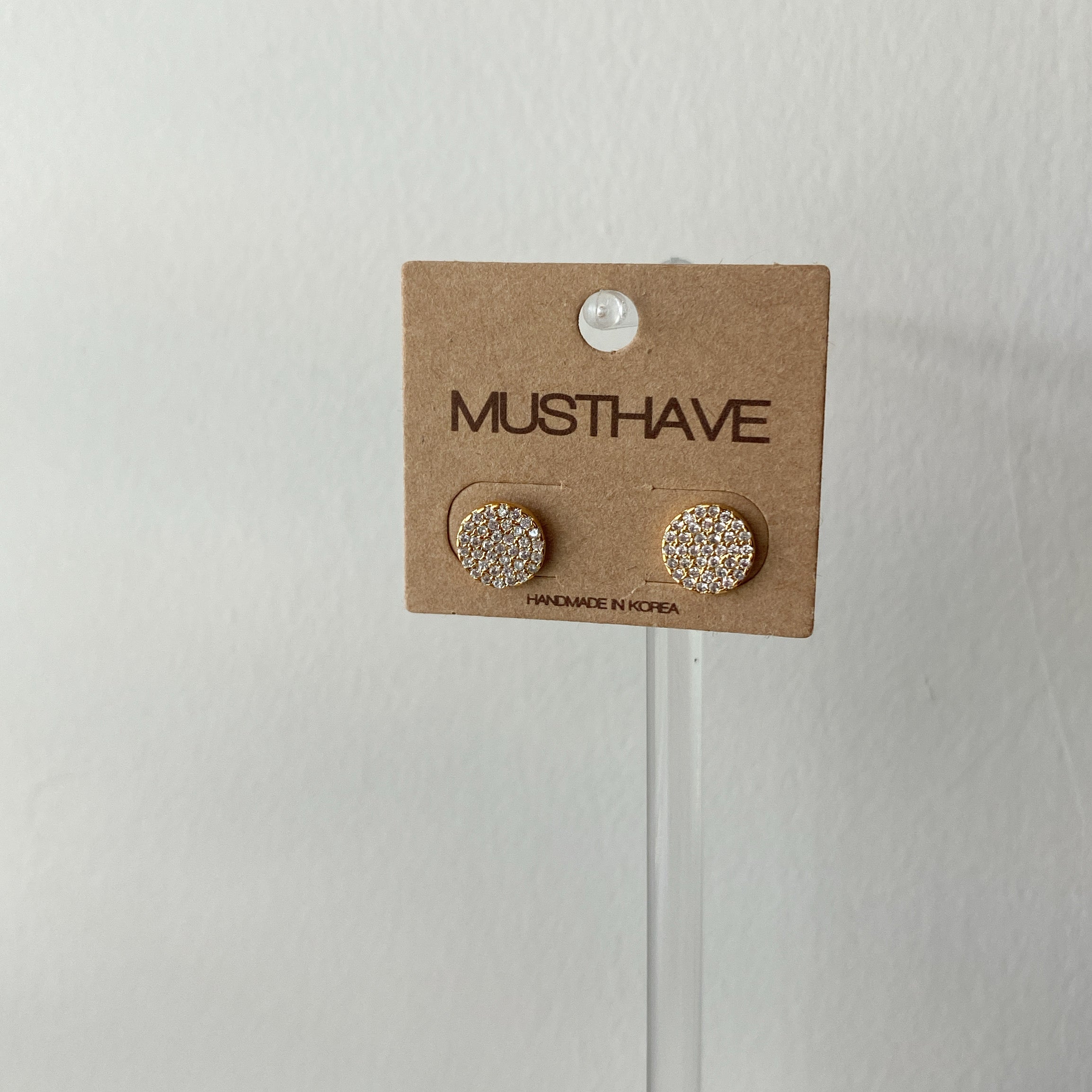 Pavé Disc Earrings