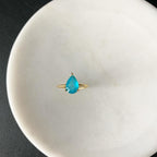 Teardrop (Cracked Cubic) Breezy Blue Ring