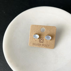 Blue Oval (MOP) Earrings