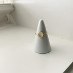 Hexagon (Cracked Cubic) Alabaster Ring