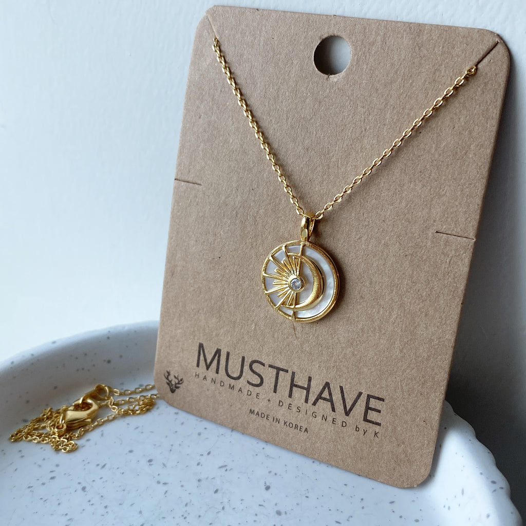 Celestial Sun Moon (MOP) Necklace