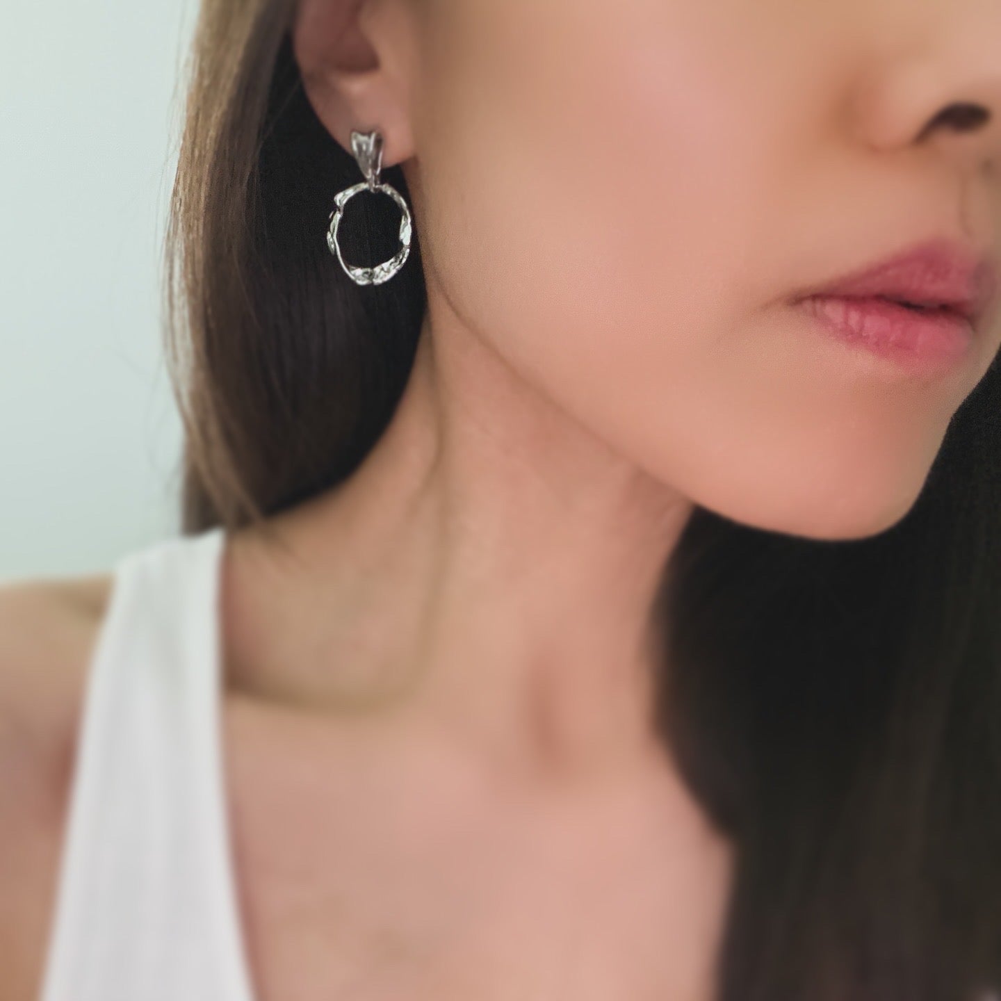 Hammered Door Knocker Earrings