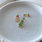 Santa X Christmas Tree Sparkle Earrings