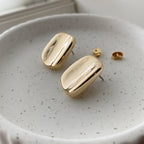 Rectangle Button Earrings