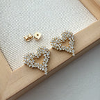 Encrusted Heart Earrings