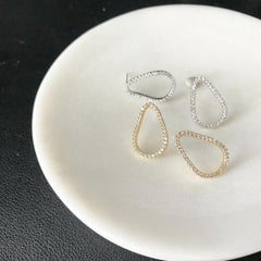 Pavé Open Pear Earrings