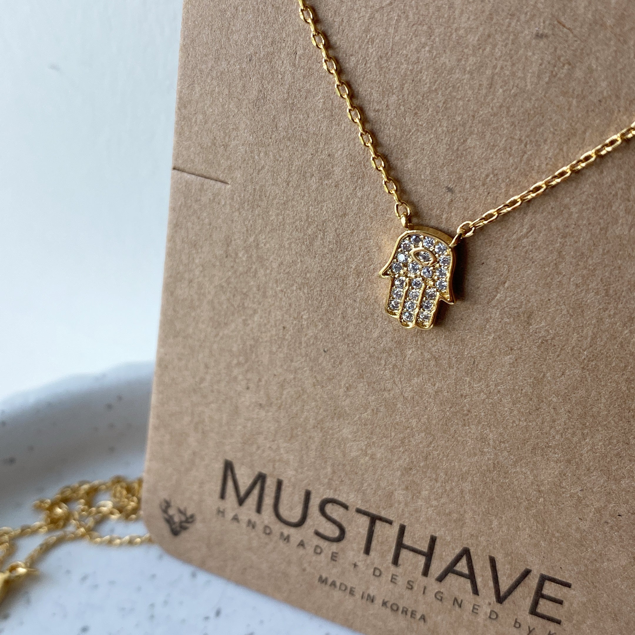 Pavé Hamsa Necklace