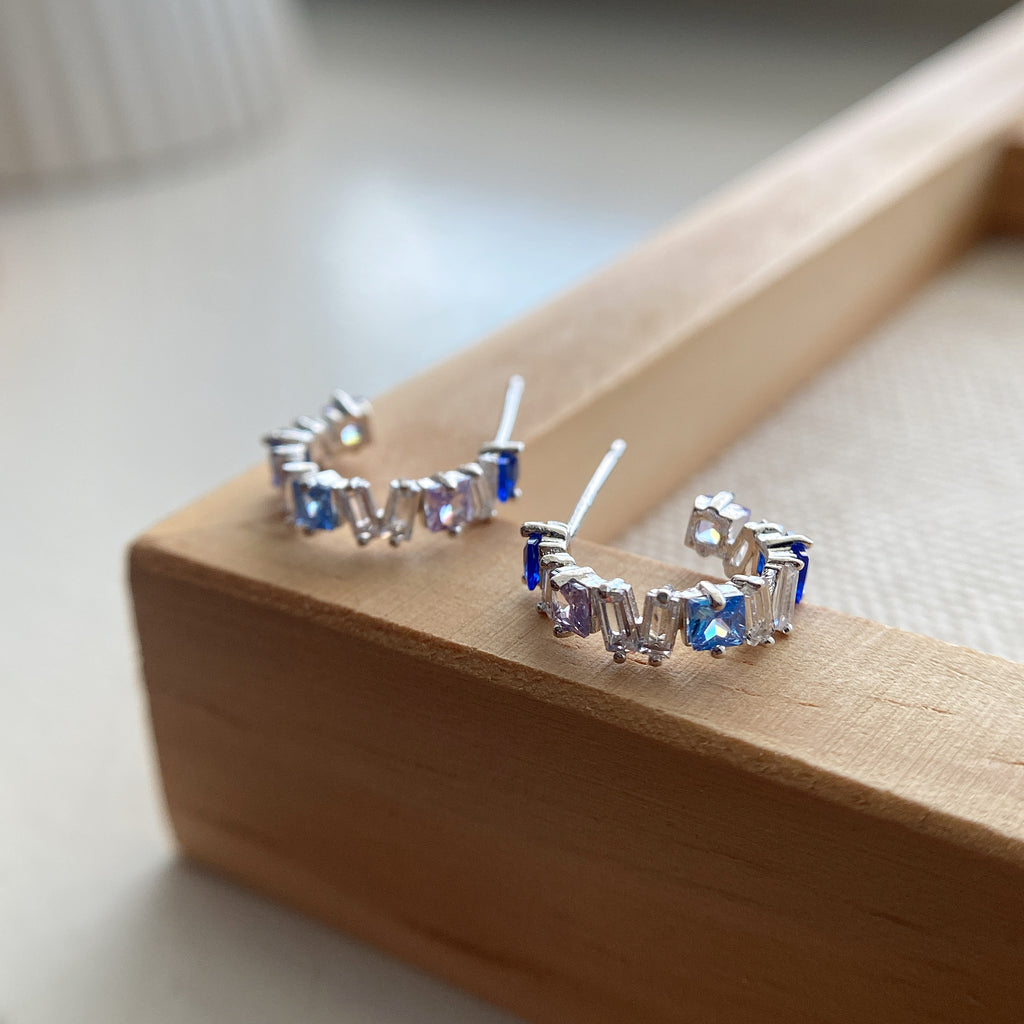Baguette Seaside Hoop Earrings