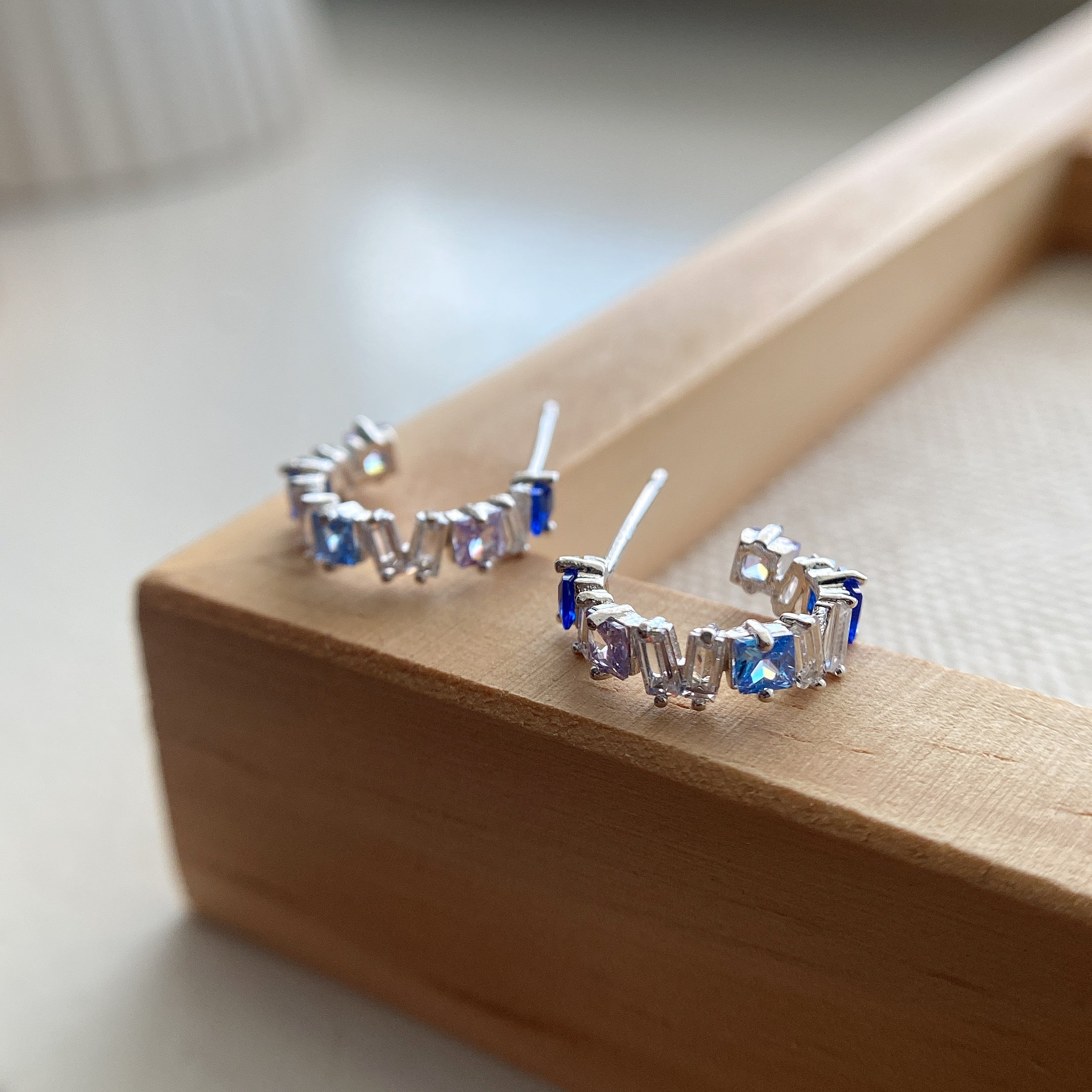 Baguette Seaside Hoop Earrings