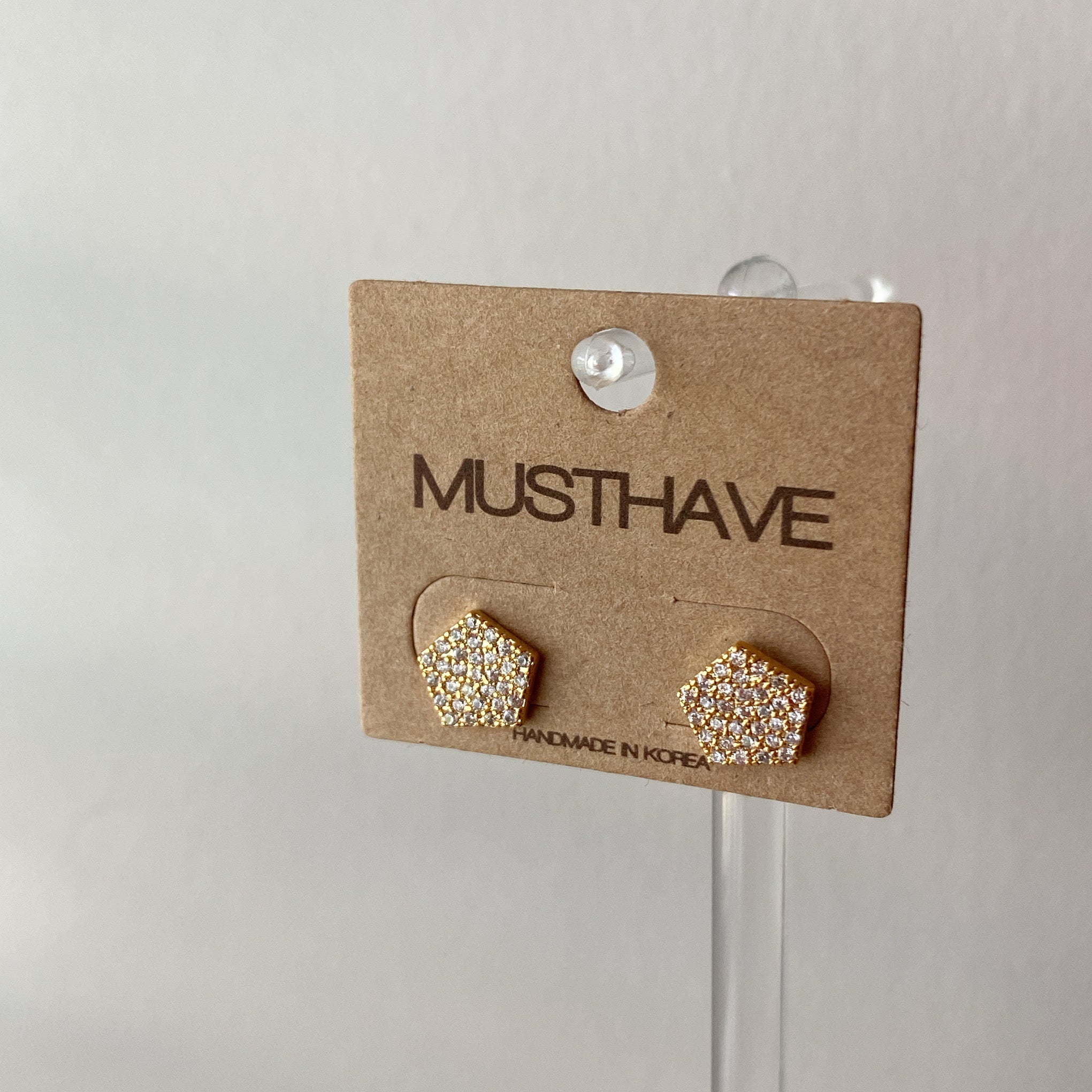 Pavé Pentagon Earrings