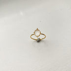 Hexagon (Cracked Cubic) Alabaster Ring