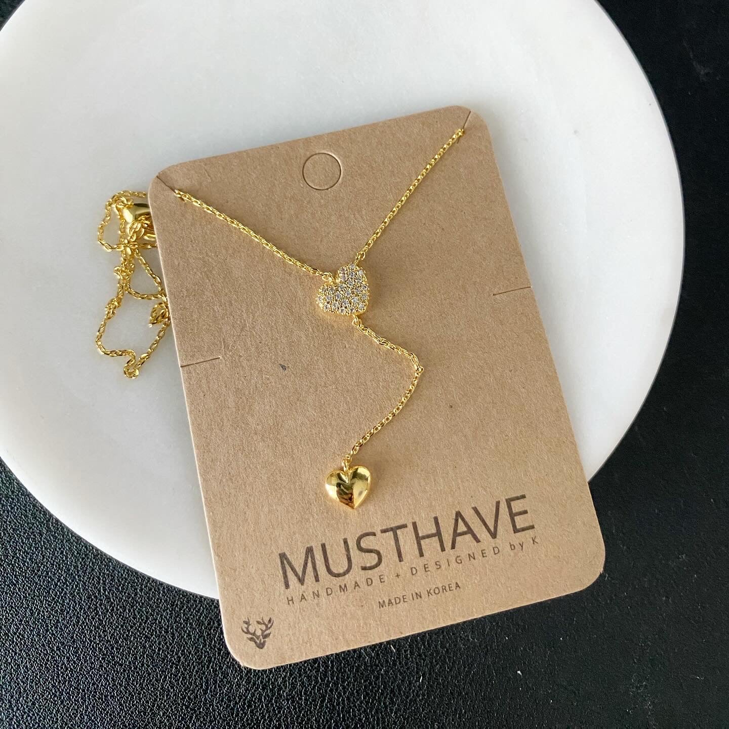 Lariat Heart Duo Necklace