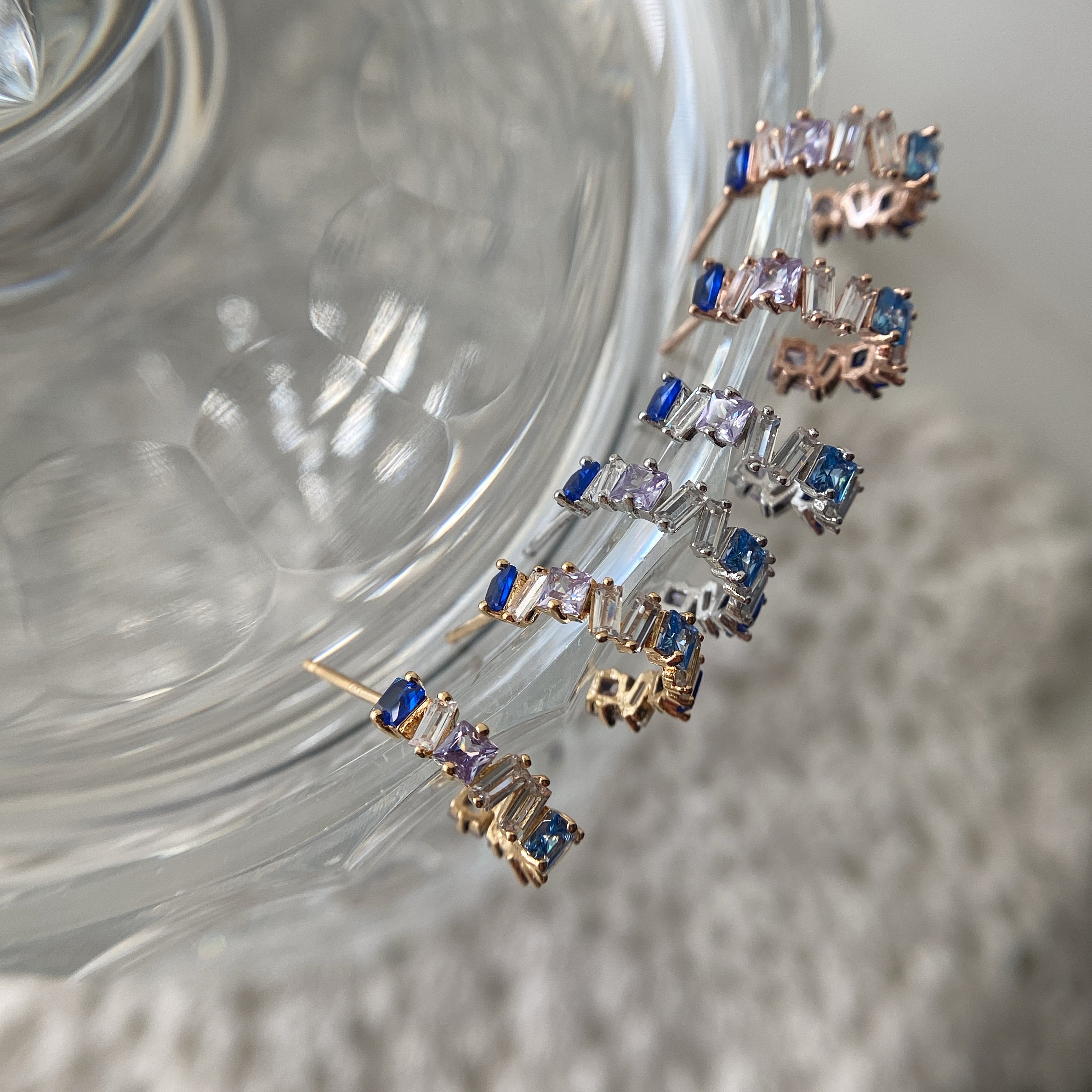 Baguette Seaside Hoop Earrings