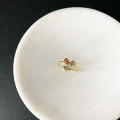 Pink CZ Double Cluster Ring