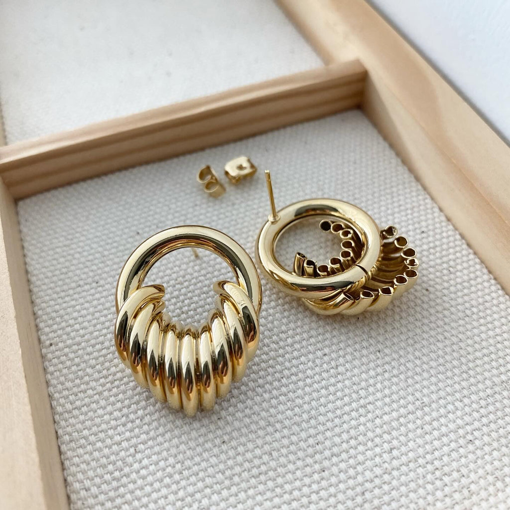 Fluted Round Earrings