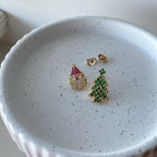 Santa X Christmas Tree Sparkle Earrings