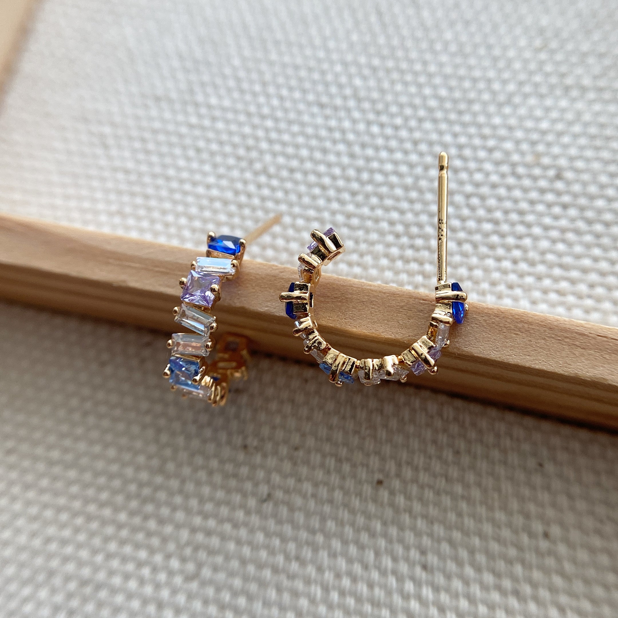 Baguette Seaside Hoop Earrings