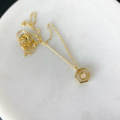 Moonstone Levitate Hexagon Necklace