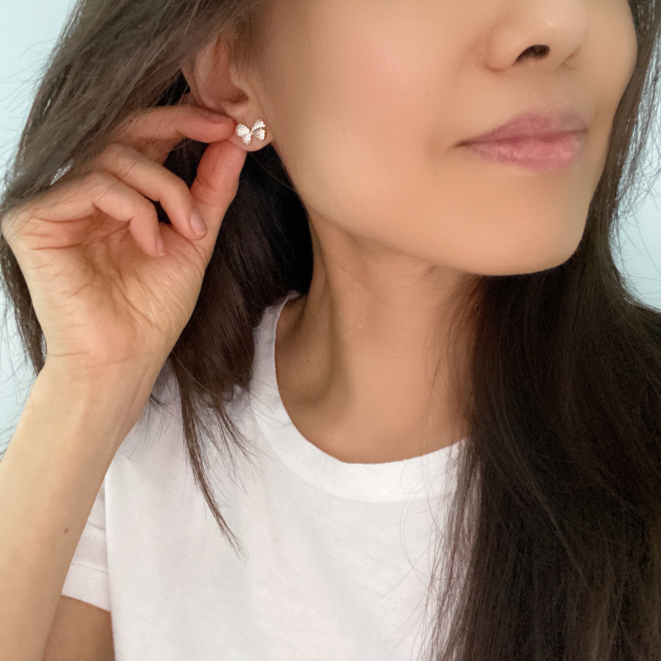 Pavé Poofy Bow Earrings