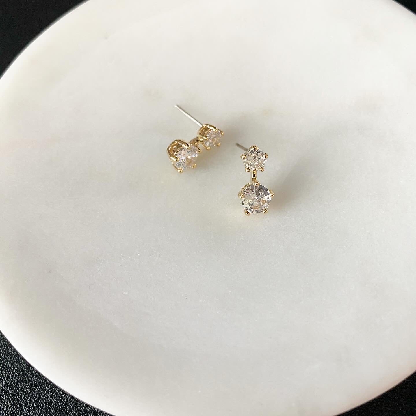 Cubic CZ Twin Earrings