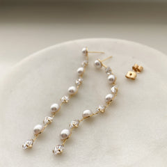 Pearl Linear Drop (Freshwater Pearl) Earrings