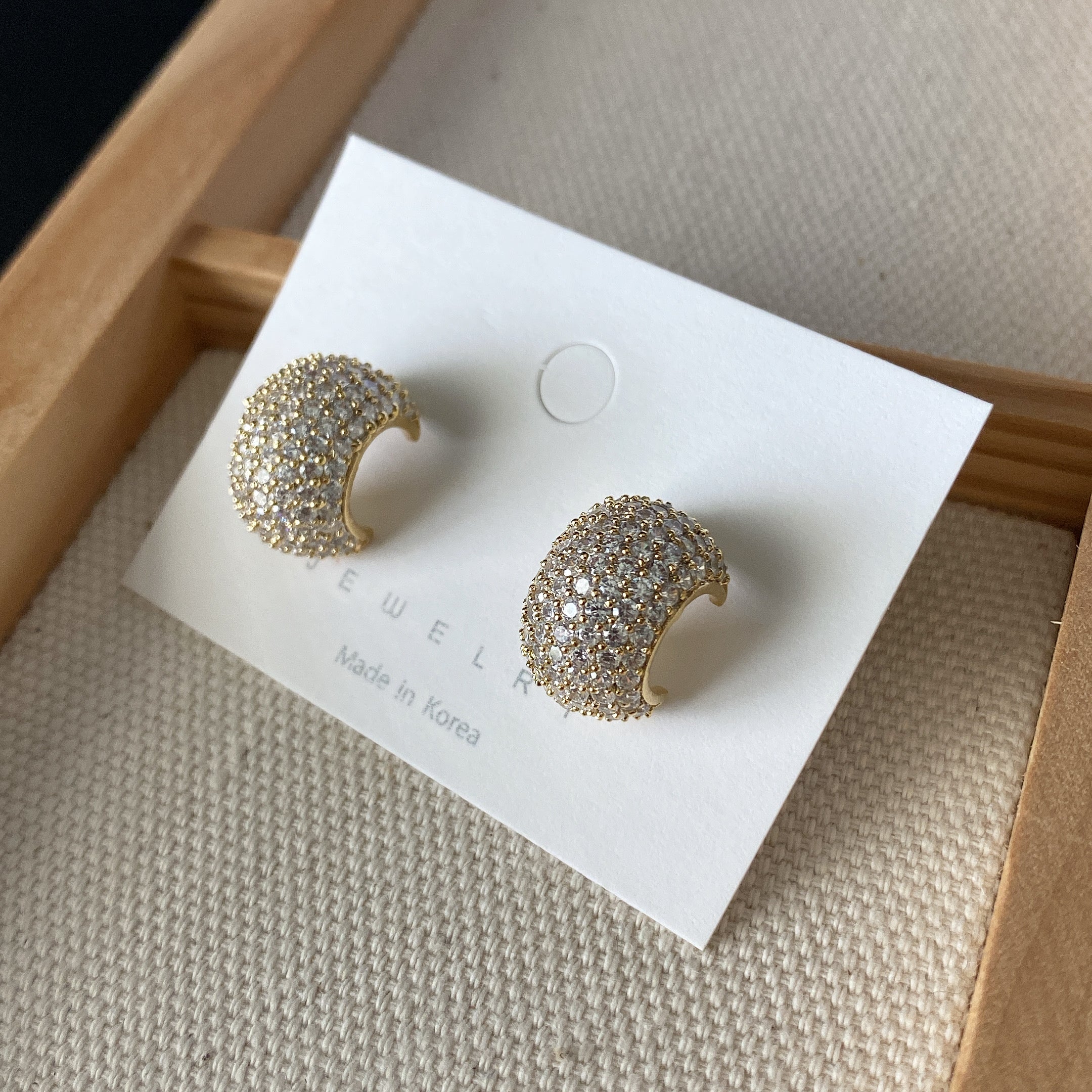 Pavé Chunky Rondelle Hoop Earrings