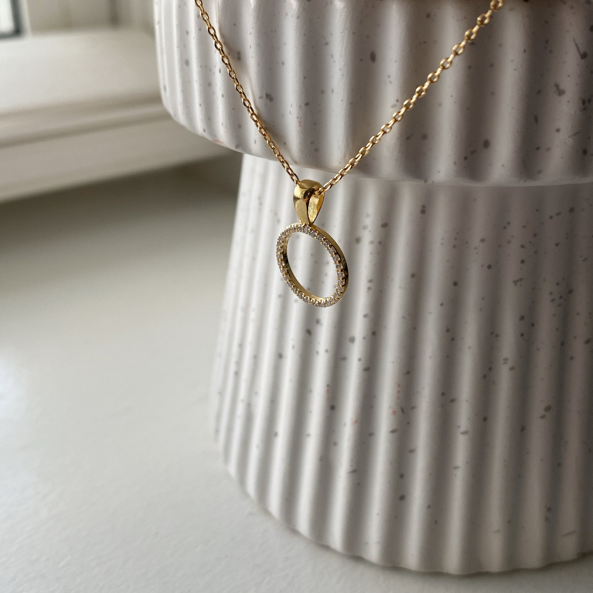 Pavé Karma Circle Necklace