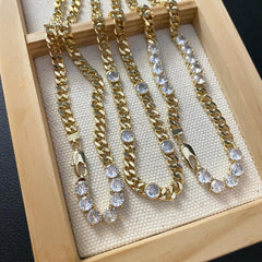 CZ Bezel Station Necklace