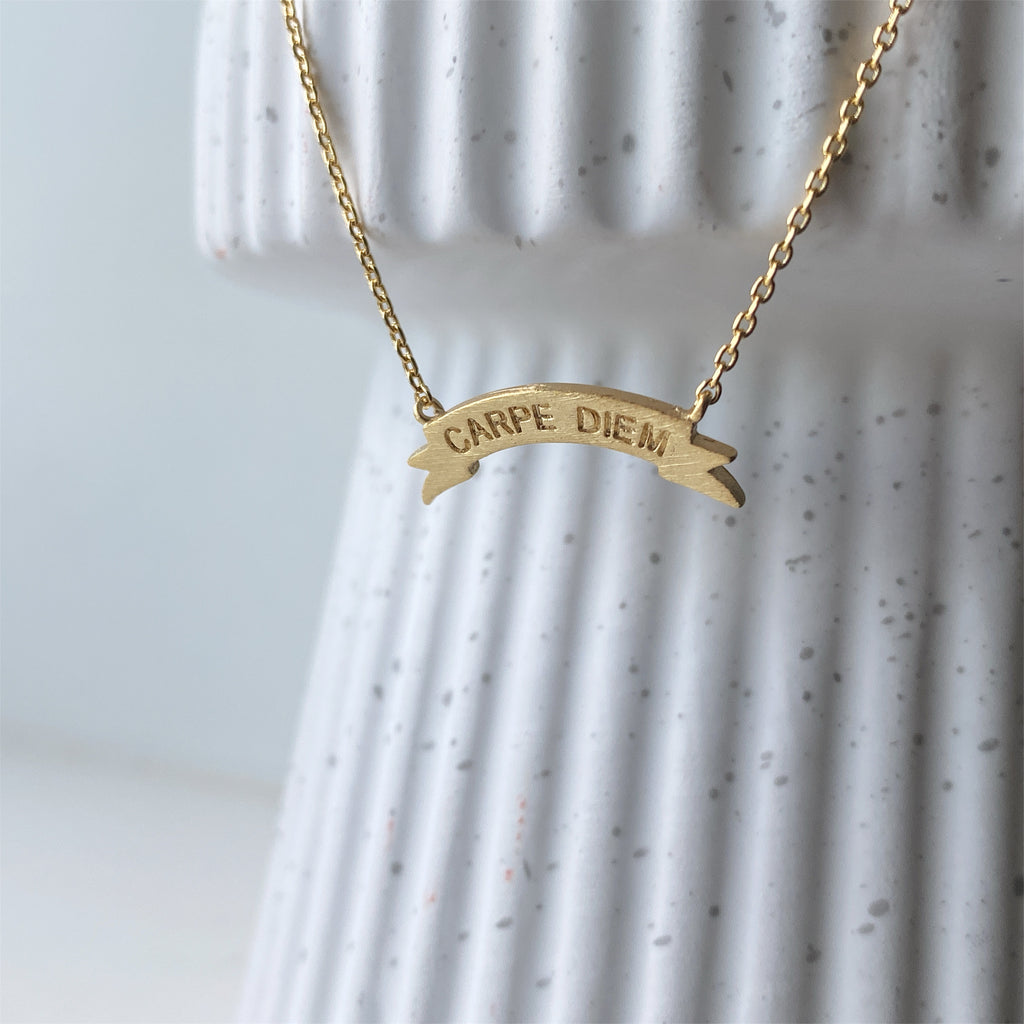 CARPE DIEM Banner Necklace