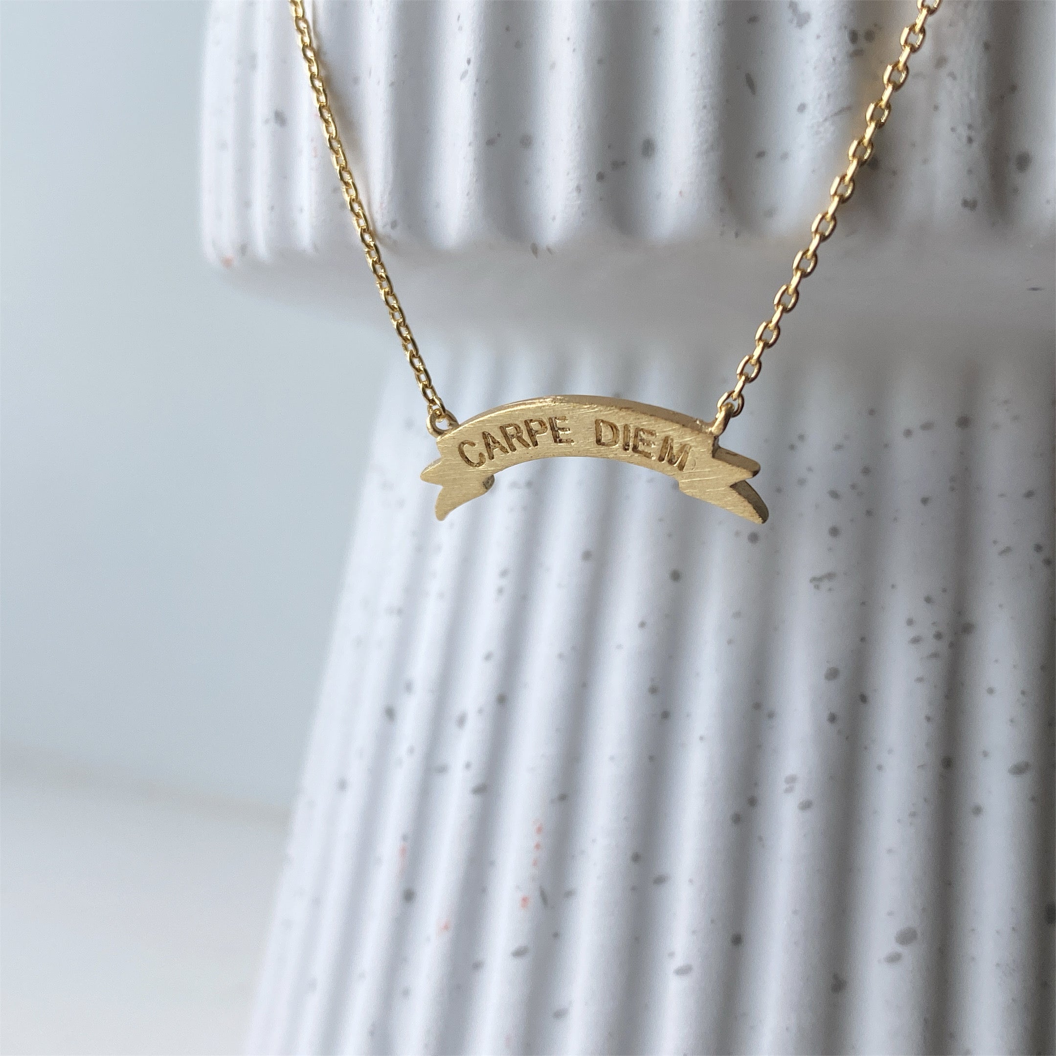 CARPE DIEM Banner Necklace