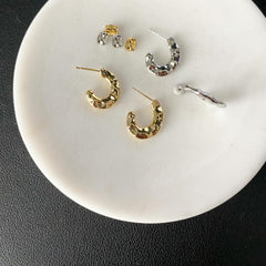 Hammered Daily Hoop Earrings