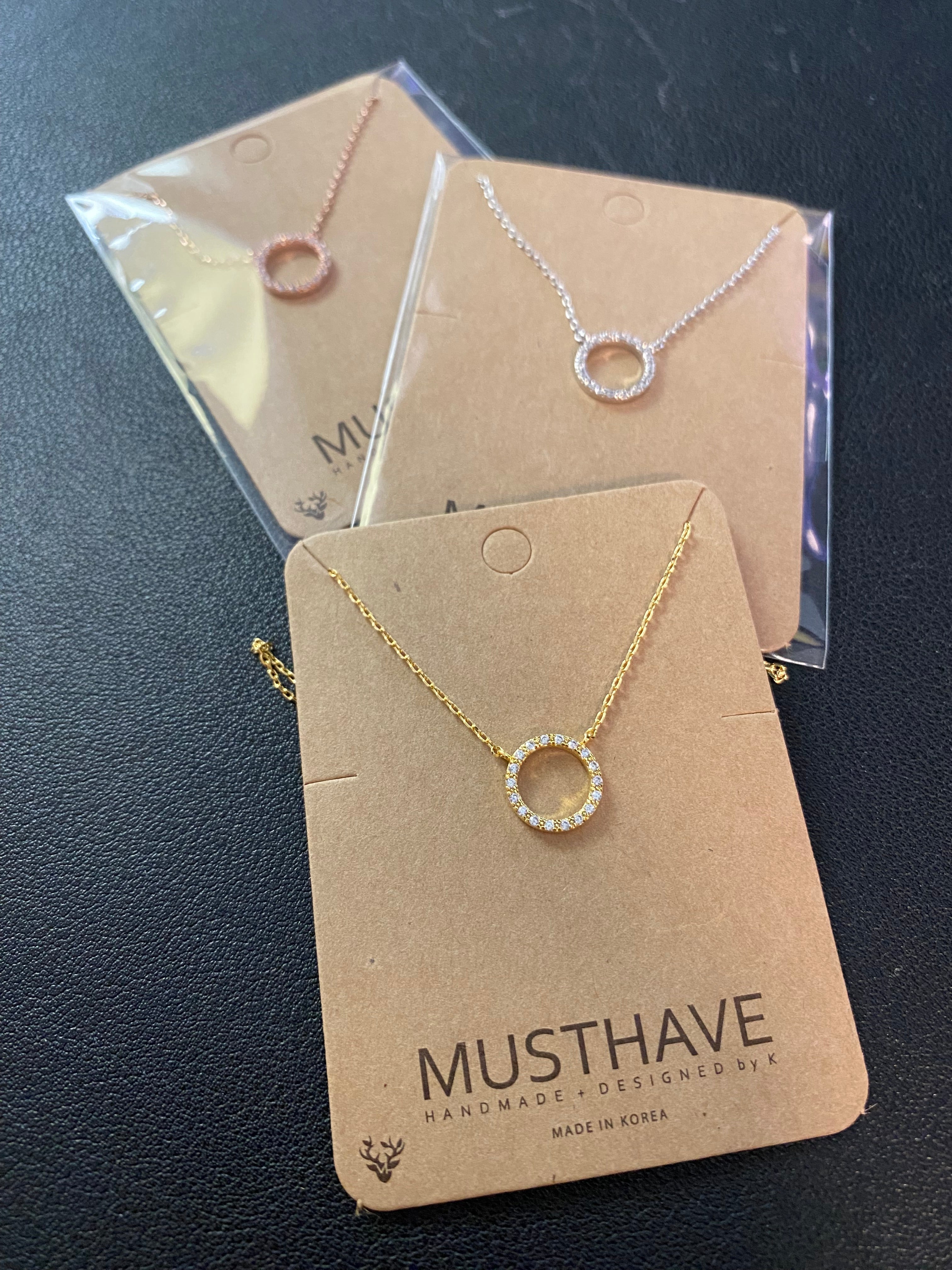 Pave Open Circle Necklace